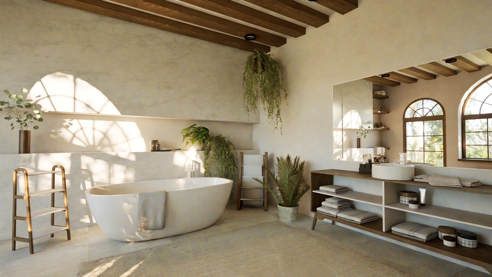 modern rustic bathroom